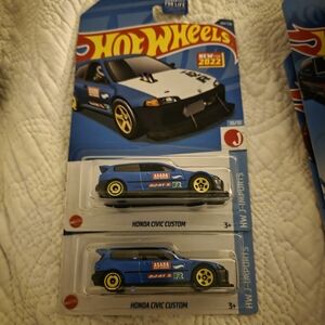 Hot Wheels Blue Honda Civic Custom Toy Car